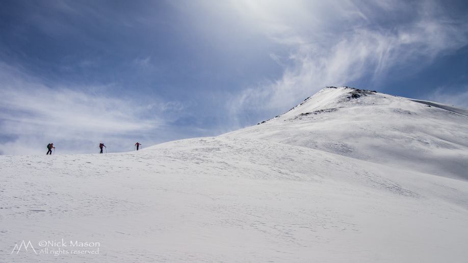 20 Staying on the ridges to avoid avalanche prone north slopes