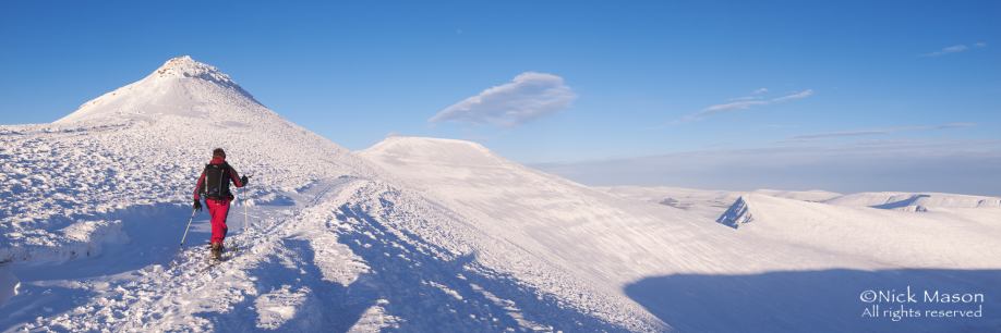 05 Ski touring below Corn Du on a perfect winter day