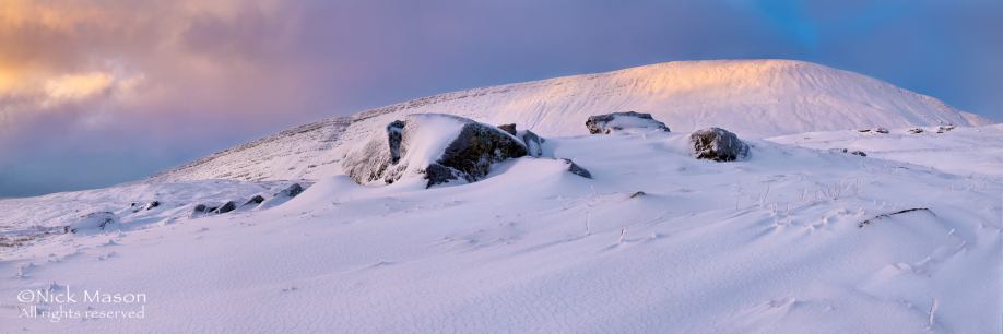 46 A December dawn illuminates the summit of Fan Hir