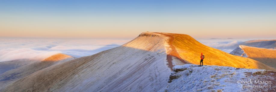 48 The last light of a December day illuminates Pen y Fan