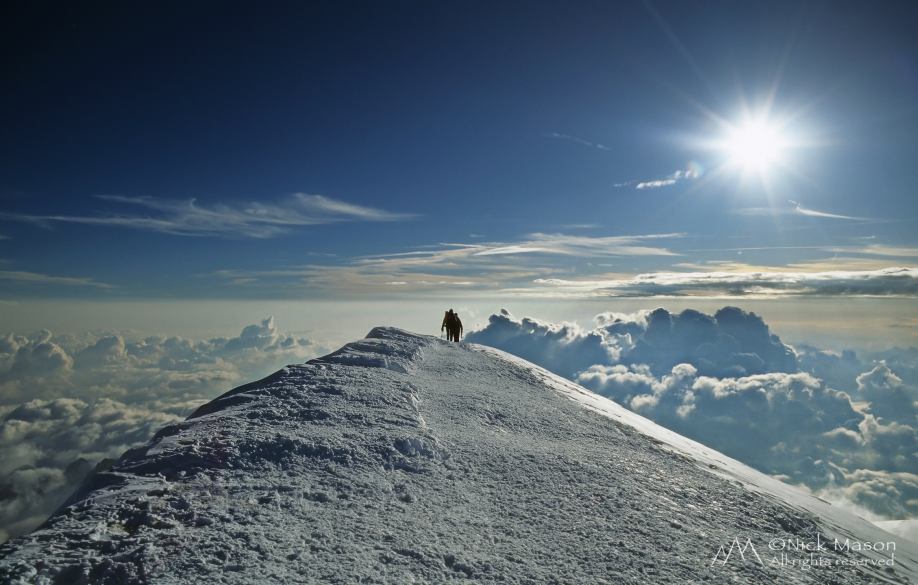 15 The summit of Mont Blanc as evening falls