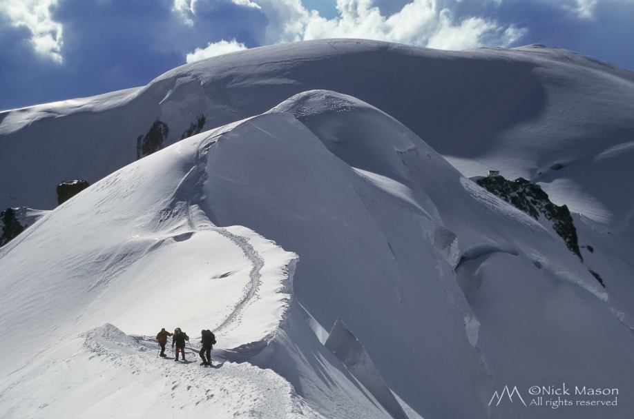 14 The Bosses Ridge leading to the summit of Mont Blanc
