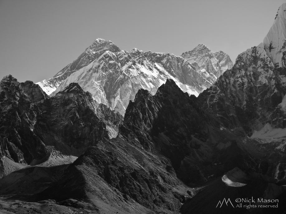 12 Everest, Nuptse and Lhotse seen from above Machermo Village, Nepal